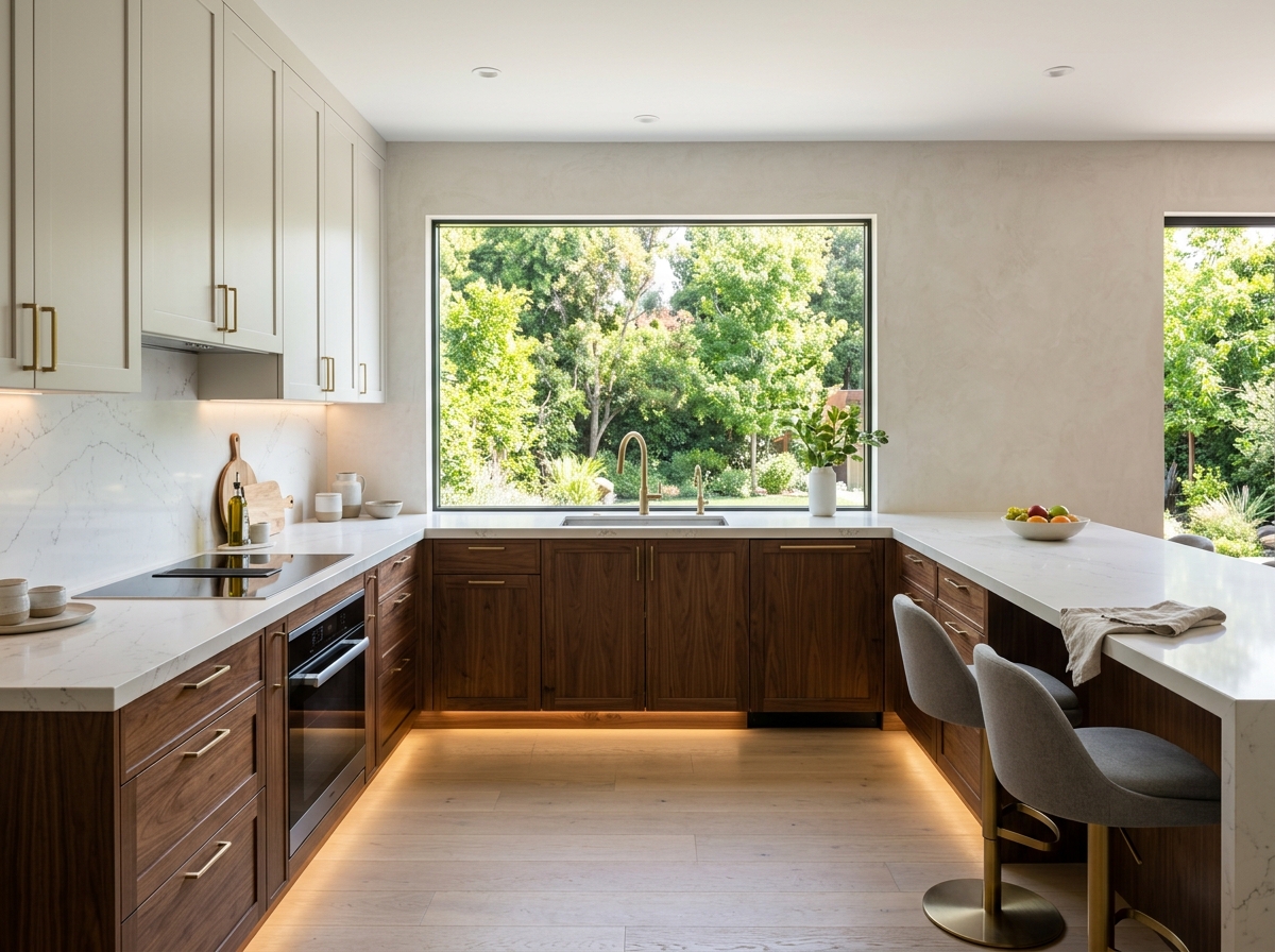 Expansive U-Shaped Modular Kitchen with Island Peninsula Nagercoil